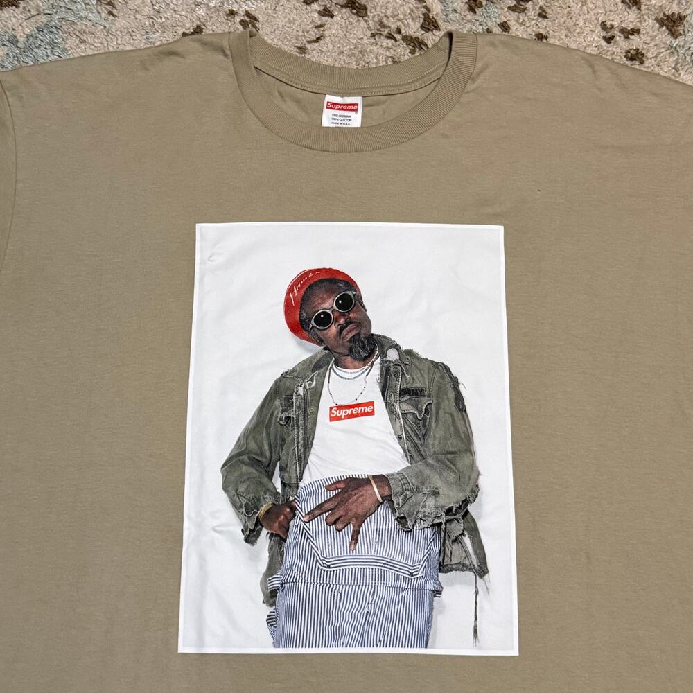 Supreme Andre 3000 Portrait Shirt Size 2XL Beige/Brown
